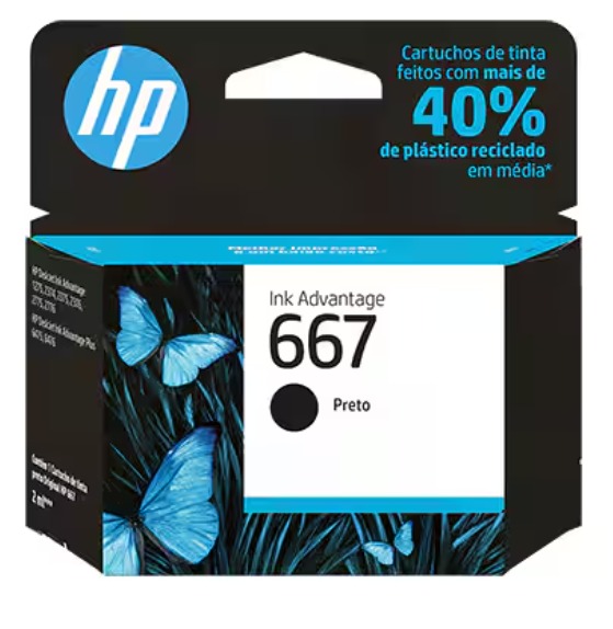 Cartucho de Tinta HP 667 Preto Original (3YM79AB)