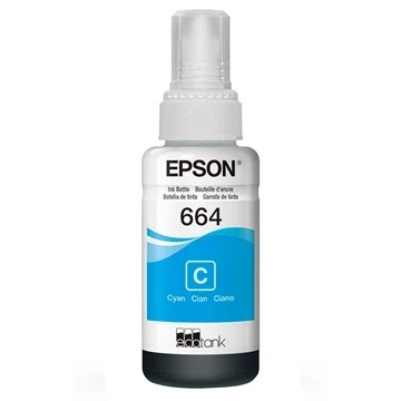 Refil de Tinta Epson T664 Ciano Original – 70 ml