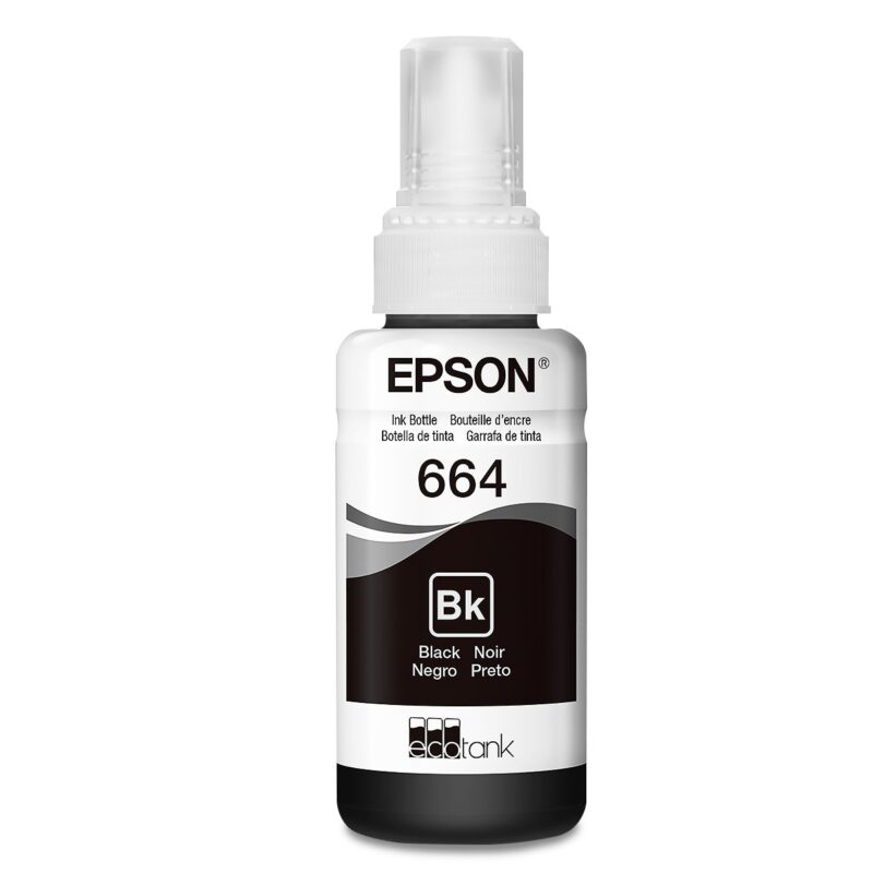 Refil de Tinta Epson T664 Preto Original (T664120AL / T664120) – 70 ml