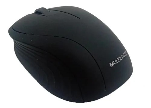 Mouse Sem Fio Multilaser MO212 – Emborrachado, USB, 1200 DPI, Preto